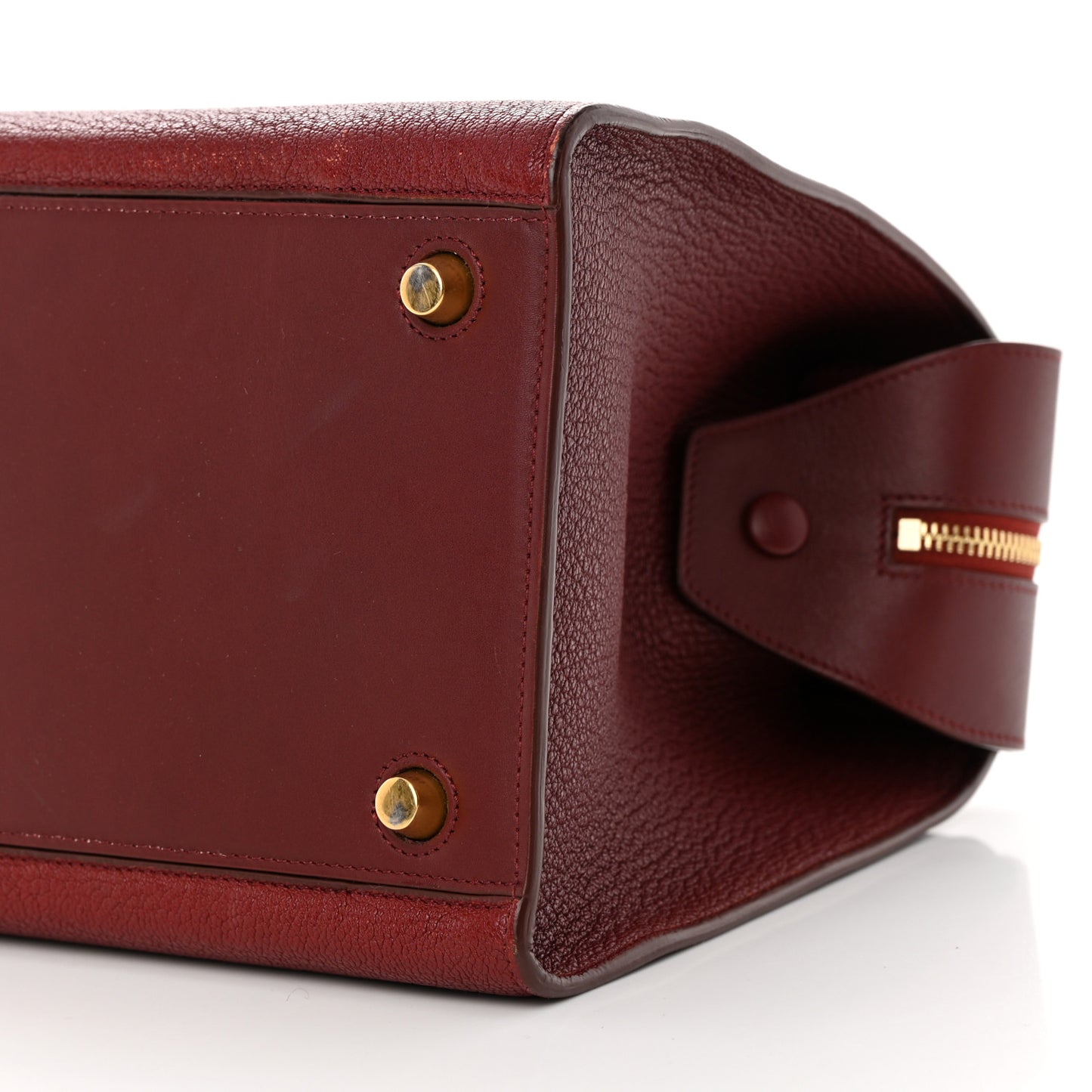 Bullhide Calfskin Small Ring Bag Dark Ruby