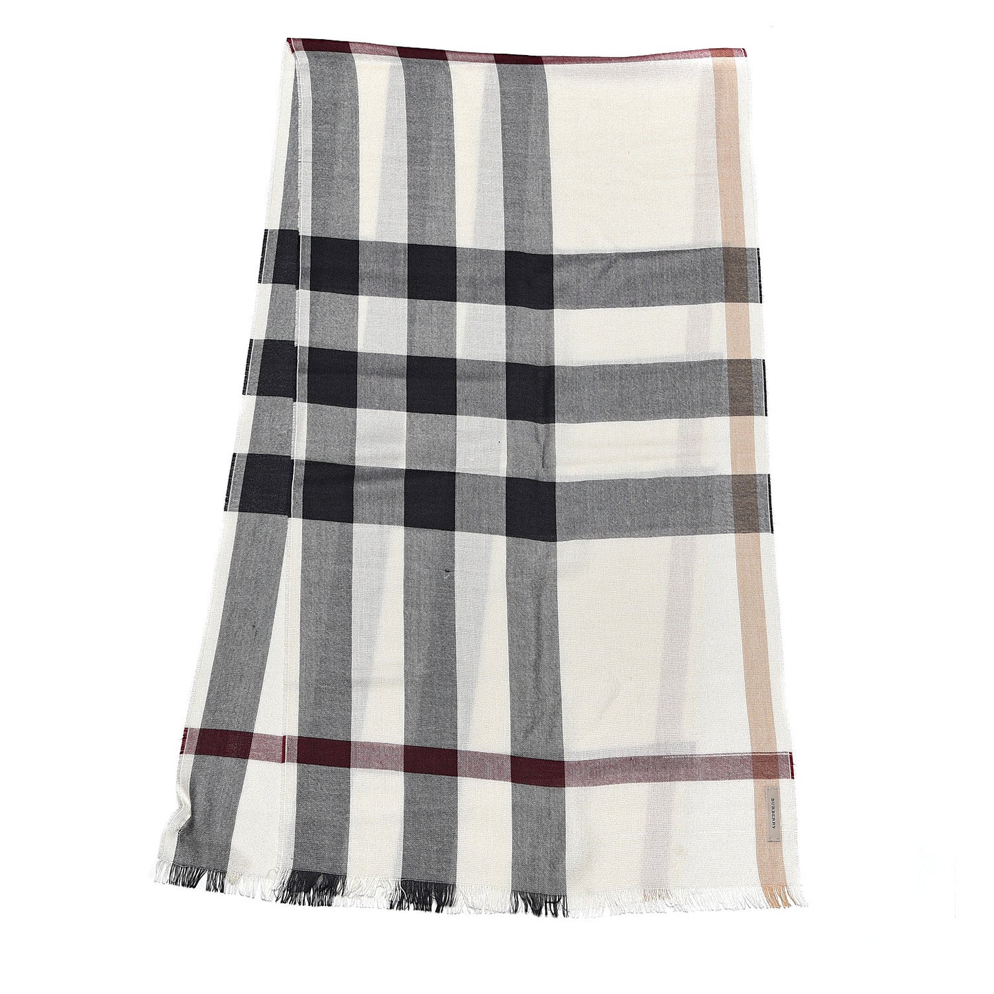 Cashmere Silk House Check Scarf Ivory