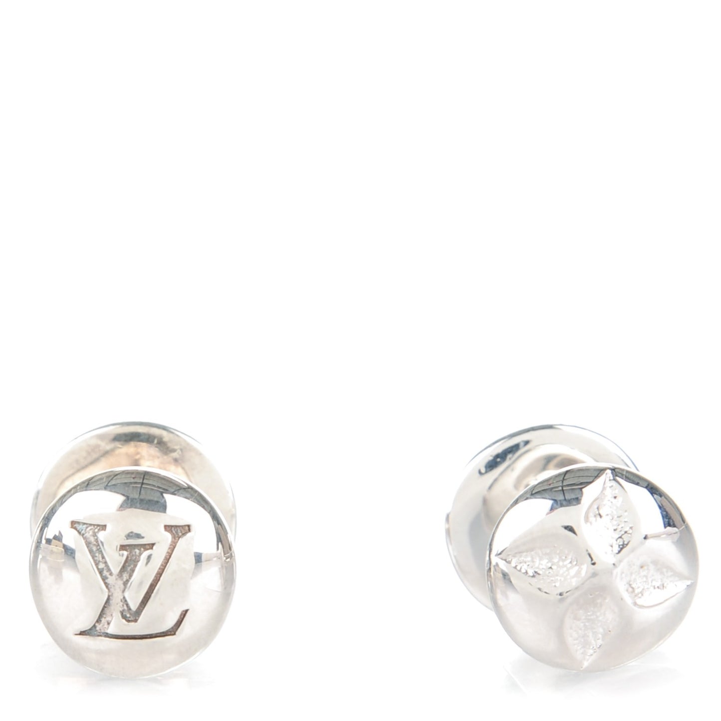 Silver Motif Cufflinks w Damier Ebene Case
