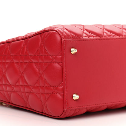 Christian Dior Lambskin Cannage Medium Lady Dior Red 8 of 10