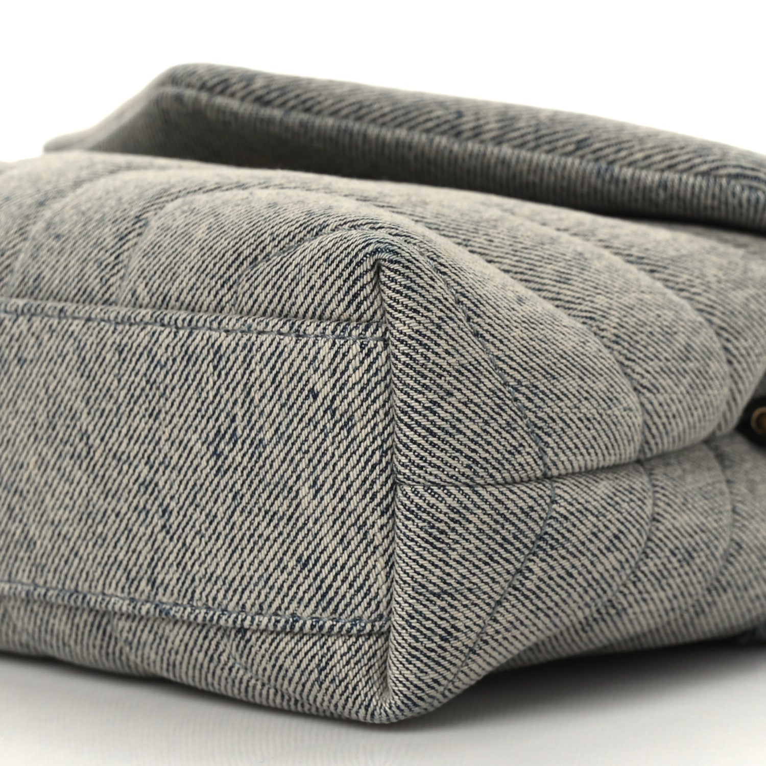 Saint Laurent Denim Y Quilted Monogram Toy Loulou Crossbody Bag Grey 10 of 10