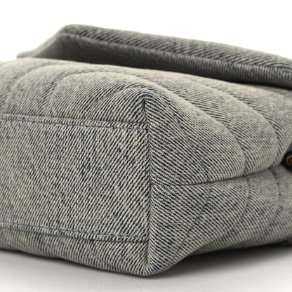 Saint Laurent Denim Y Quilted Monogram Toy Loulou Crossbody Bag Grey 10 of 10