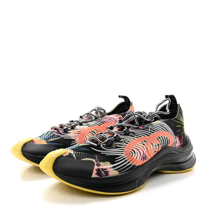Gucci Technical Knit Fabric Waves Mens Gucci Run Sneakers 10.5 Black Multicolor 3 of 9