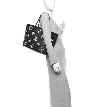 Louis Vuitton Empreinte Monogram Giant Neverfull MM Black Beige 2 of 10