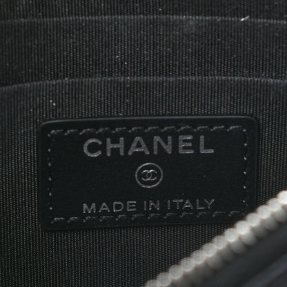 Chanel Goatskin Camellia Embossed Zip Pouch Black 7 of 9