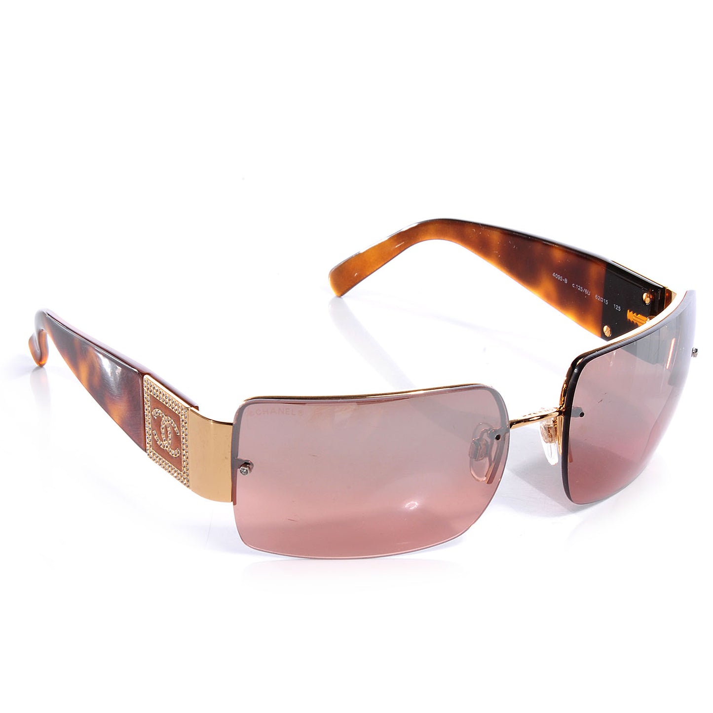 Tortoise Crystal CC Logo Sunglasses 4095-B