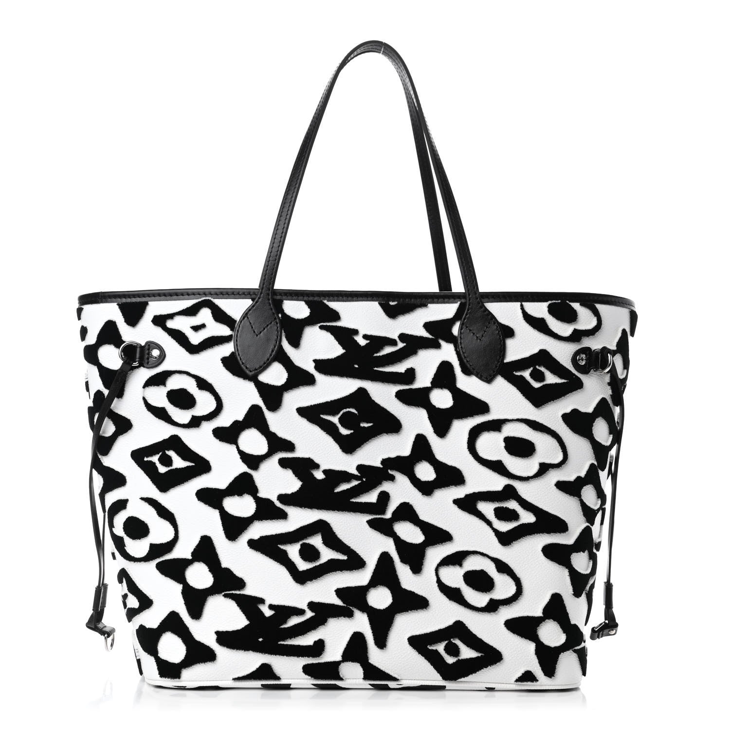 Louis Vuitton X UF Tufted Monogram Neverfull MM Black White 1 of 4