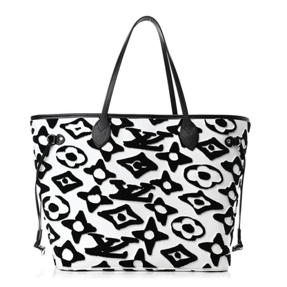 Louis Vuitton X UF Tufted Monogram Neverfull MM Black White 1 of 4