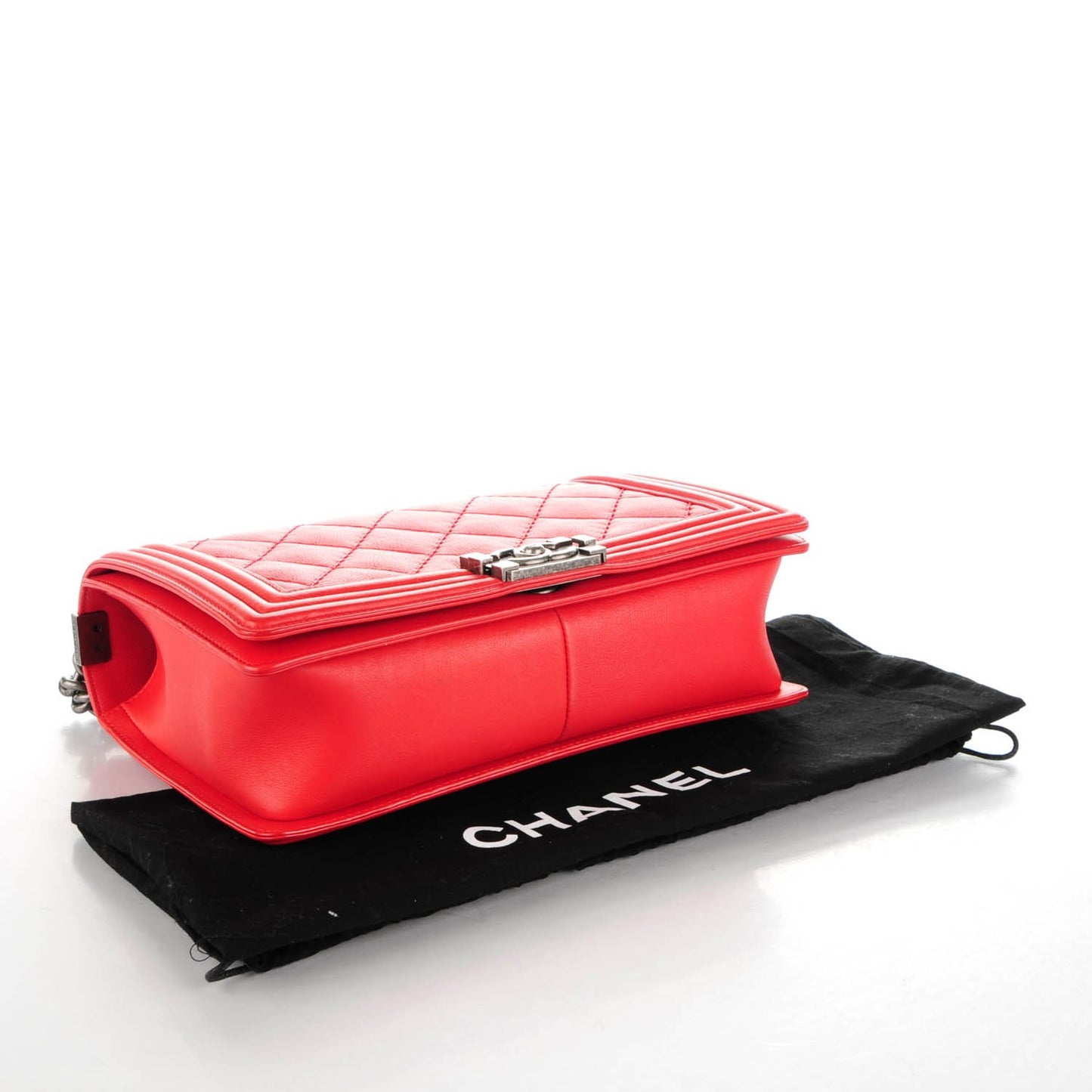 Calfskin Stitched New Medium Boy Flap Red