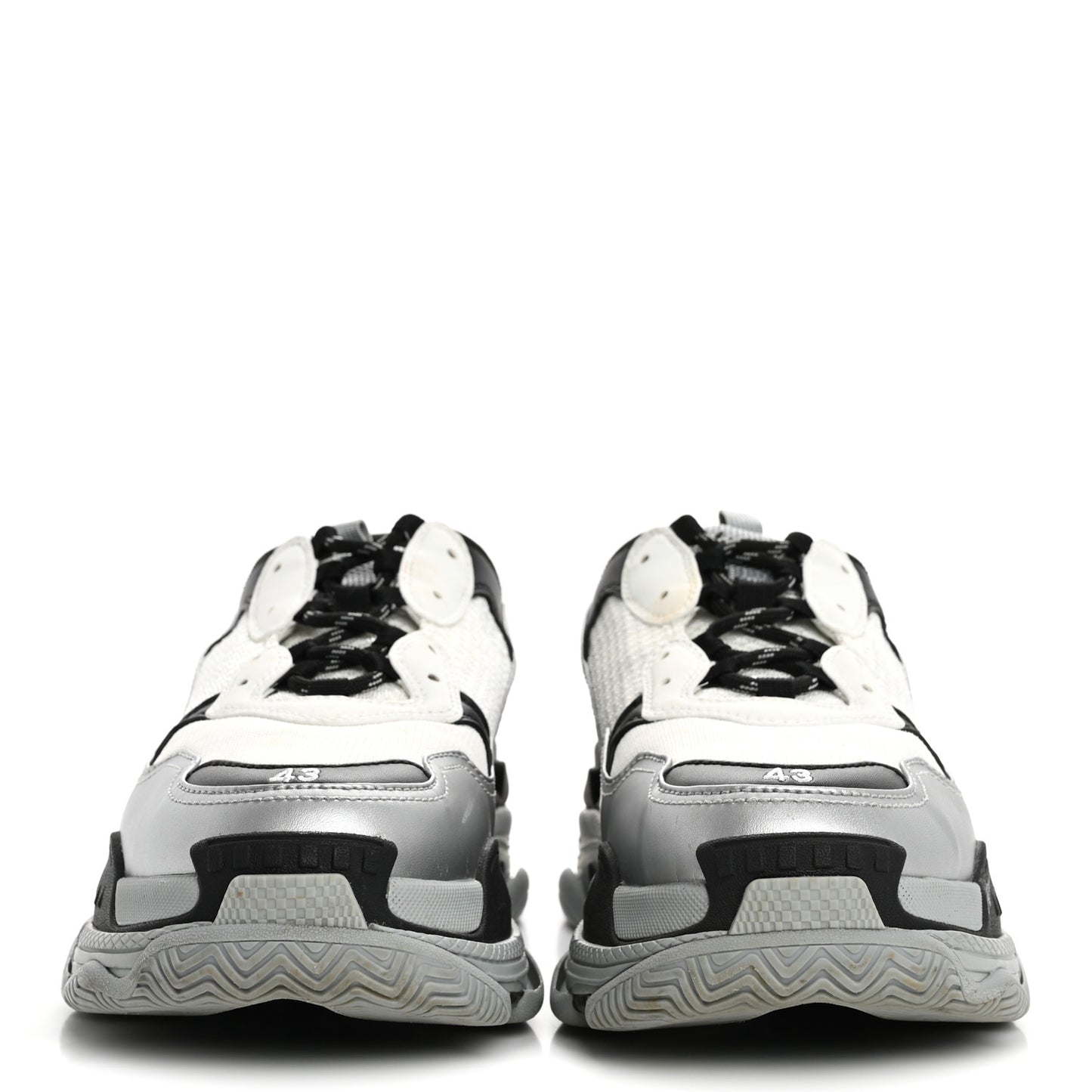 Metallic Fabric Mesh Mens Triple S Sneakers 10 Grey Dark Grey Black