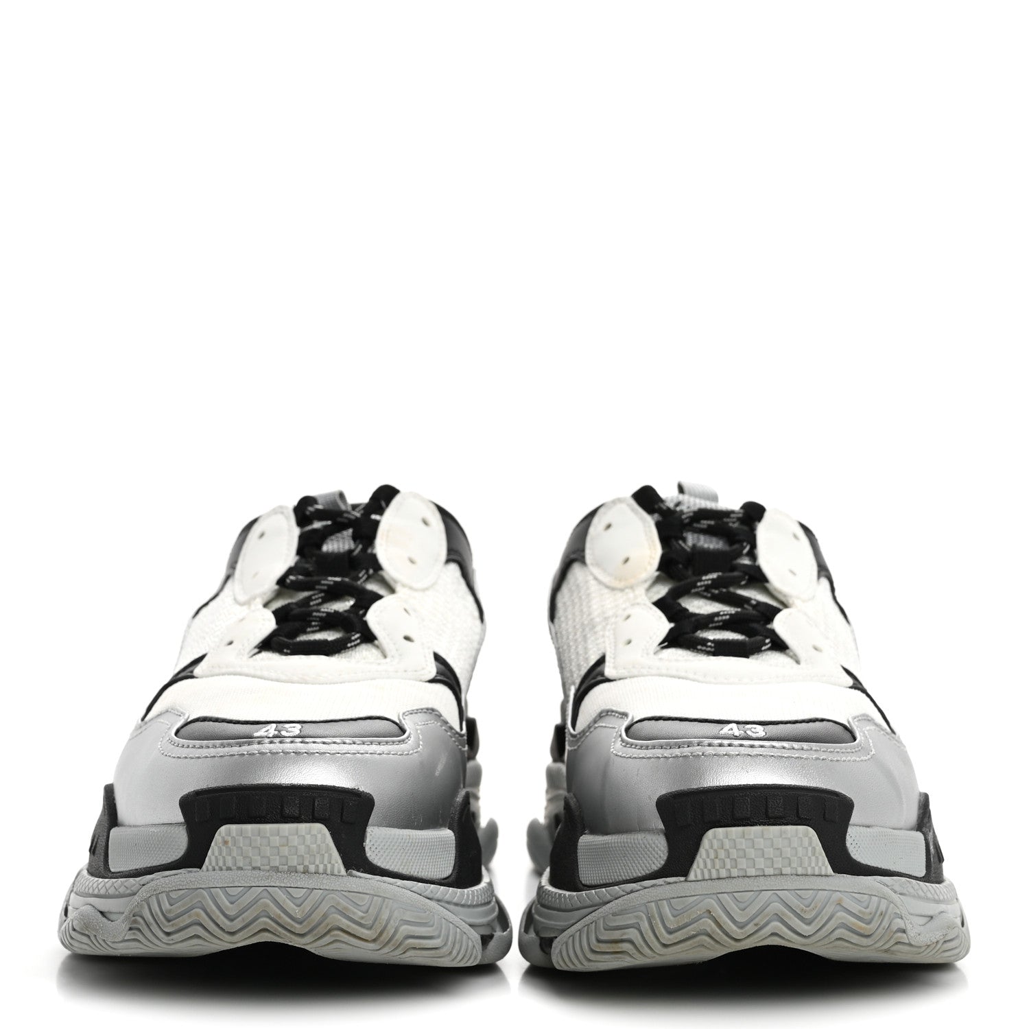 Balenciaga Metallic Fabric Mesh Mens Triple S Sneakers 10 Grey Dark Grey Black 3 of 19