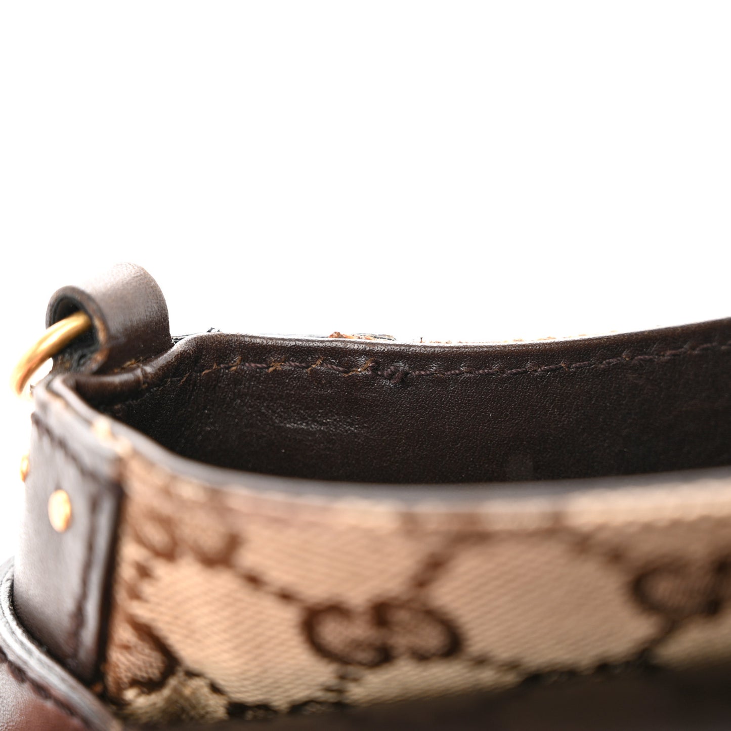 Monogram Studded Small Horsebit Clutch Dark Brown