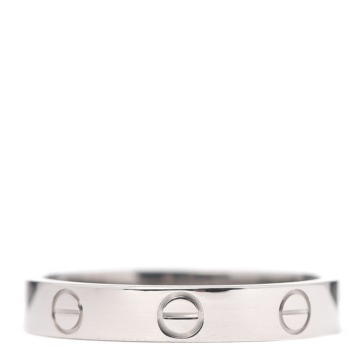 Cartier 18K White Gold 3.5mm LOVE Wedding Band Ring 56 7.5 3 of 4