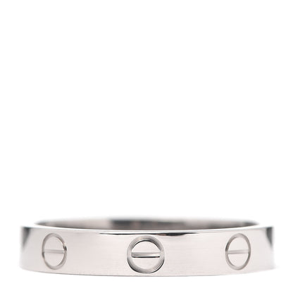Cartier 18K White Gold 3.5mm LOVE Wedding Band Ring 56 7.5 3 of 4