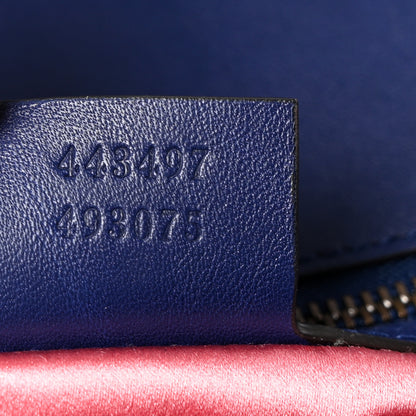 Gucci Velvet Matelasse Small GG Marmont Shoulder Bag Cobalt Blue 7 of 10