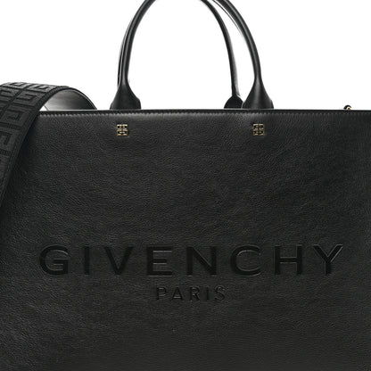 Givenchy Tumbled Calfskin Logo Embossed Medium G-Tote Black 5 of 9