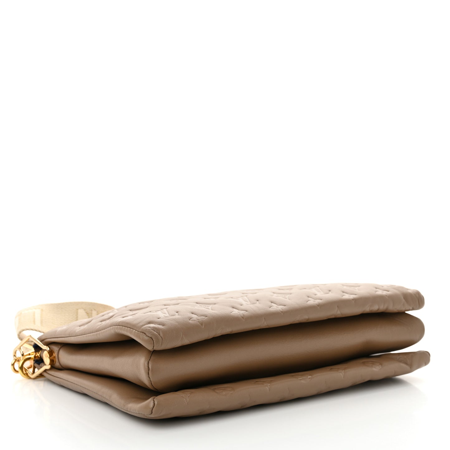 Lambskin Embossed Monogram Coussin MM Taupe