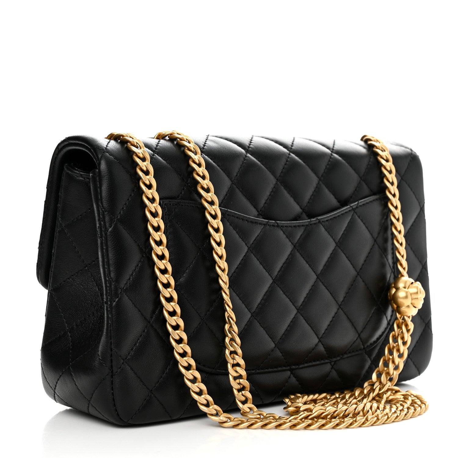 Chanel Lambskin Quilted Small Sweet Camellia Flap Black 3 of 10