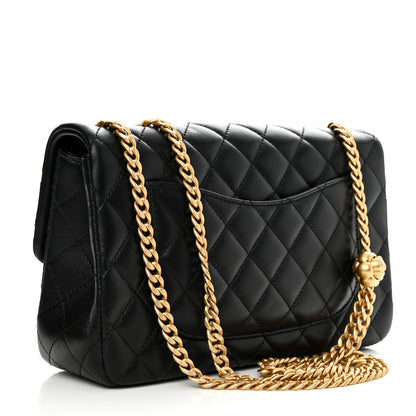 Chanel Lambskin Quilted Small Sweet Camellia Flap Black 3 of 10