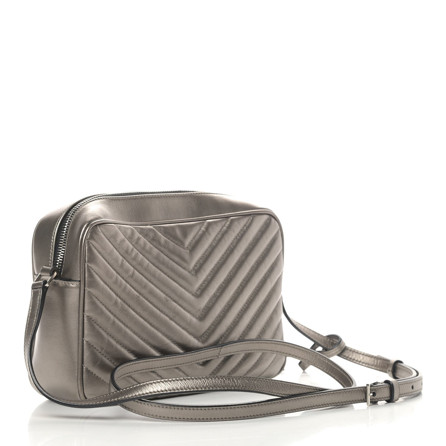 Saint Laurent Calfskin Matelasse Monogram Lou Camera Bag Piombo 2 of 5