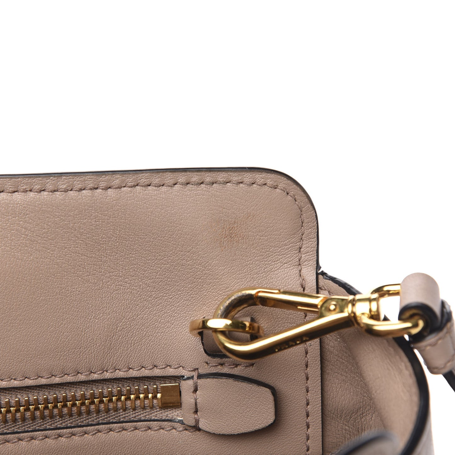 Saffiano Soft Calfskin Small Zippered Tote Cipria