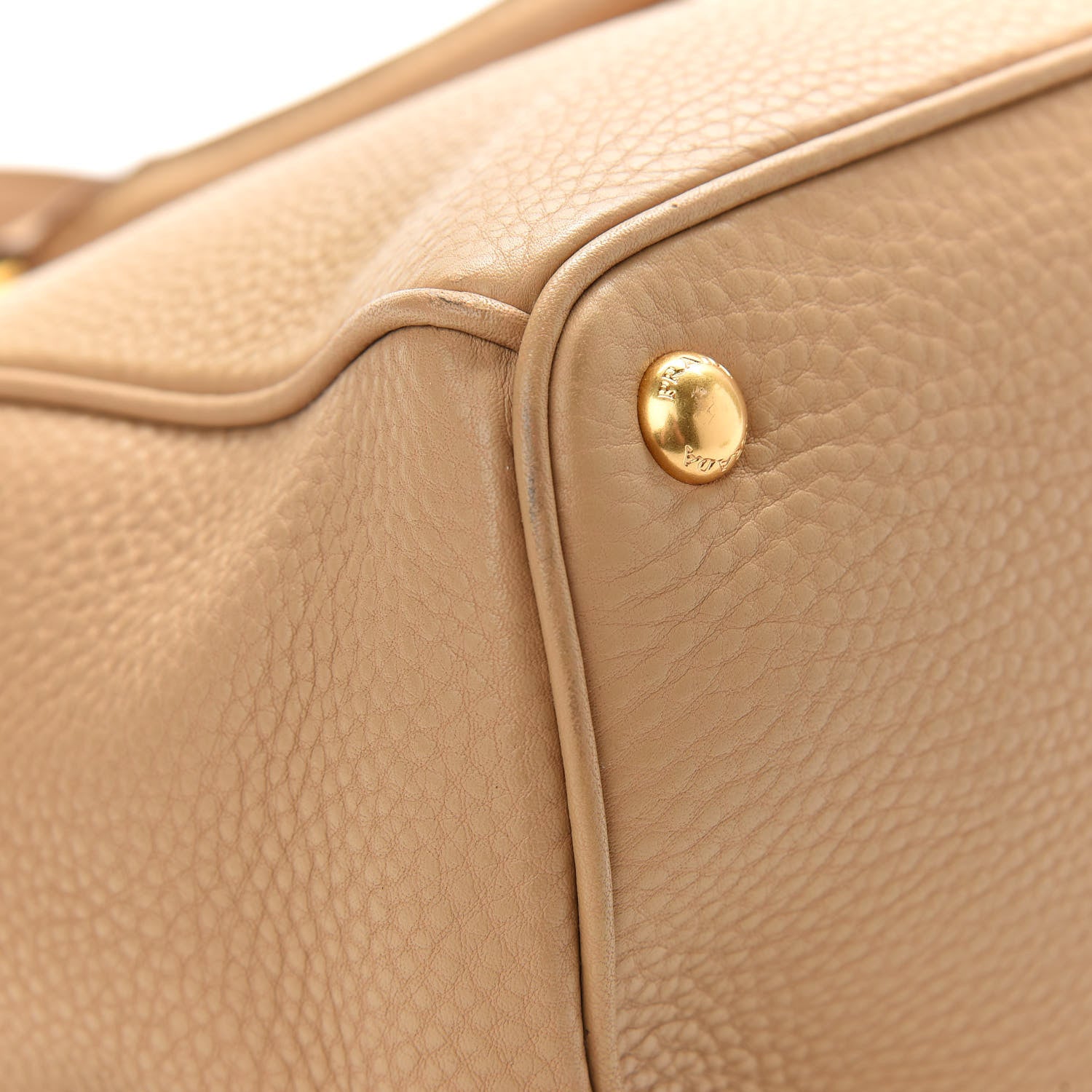 Prada Vitello Daino Large Double Zip Tote Sughero 9 of 10