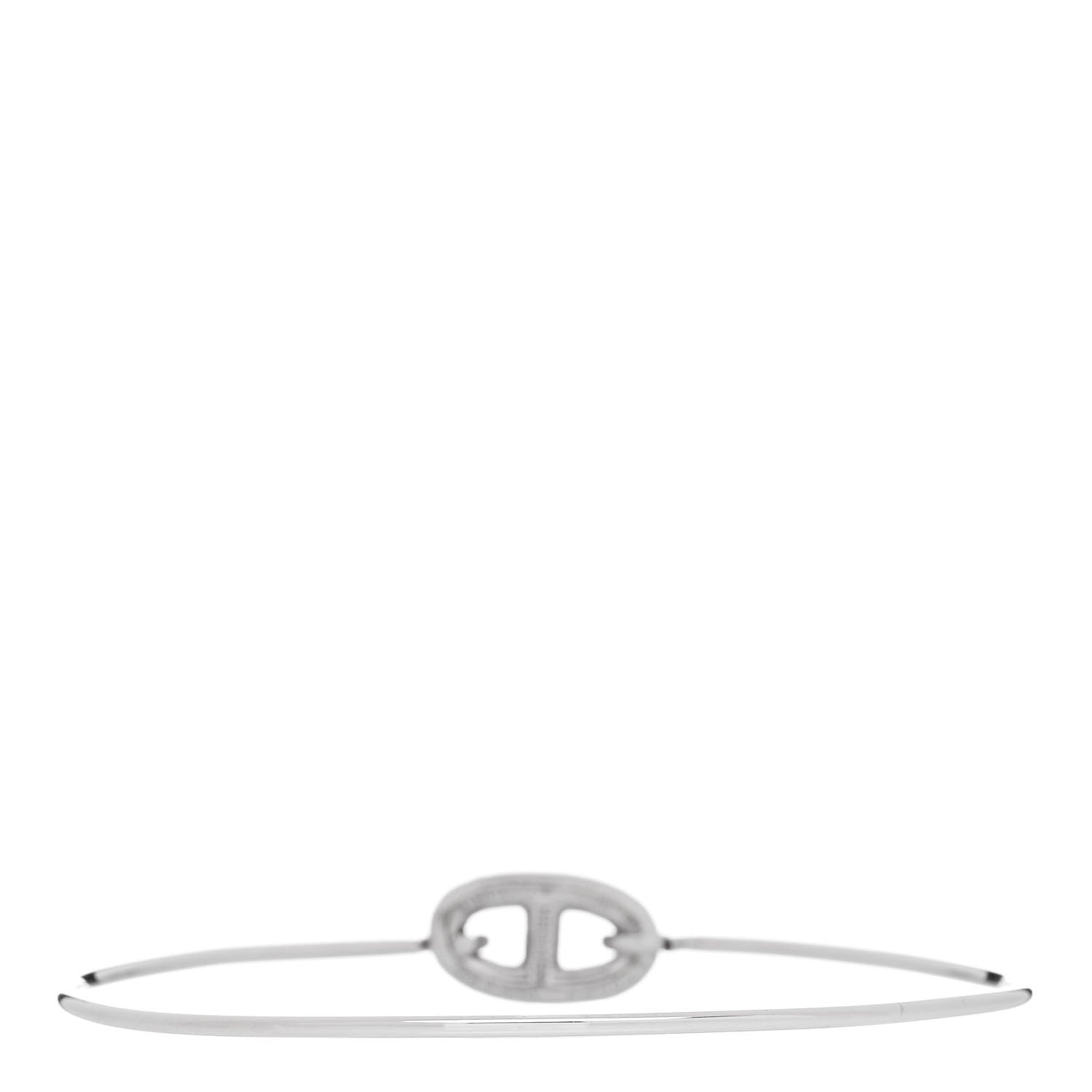 Hermes 18K White Gold Diamond Farandole Bangle Bracelet SH 2 of 4