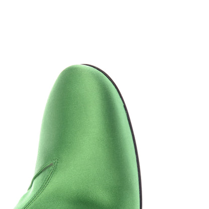 Gucci Silk Satin Malaga Kid Embroidered Candy Dragon Block-Heel Knee Boot 36 Green 12 of 20