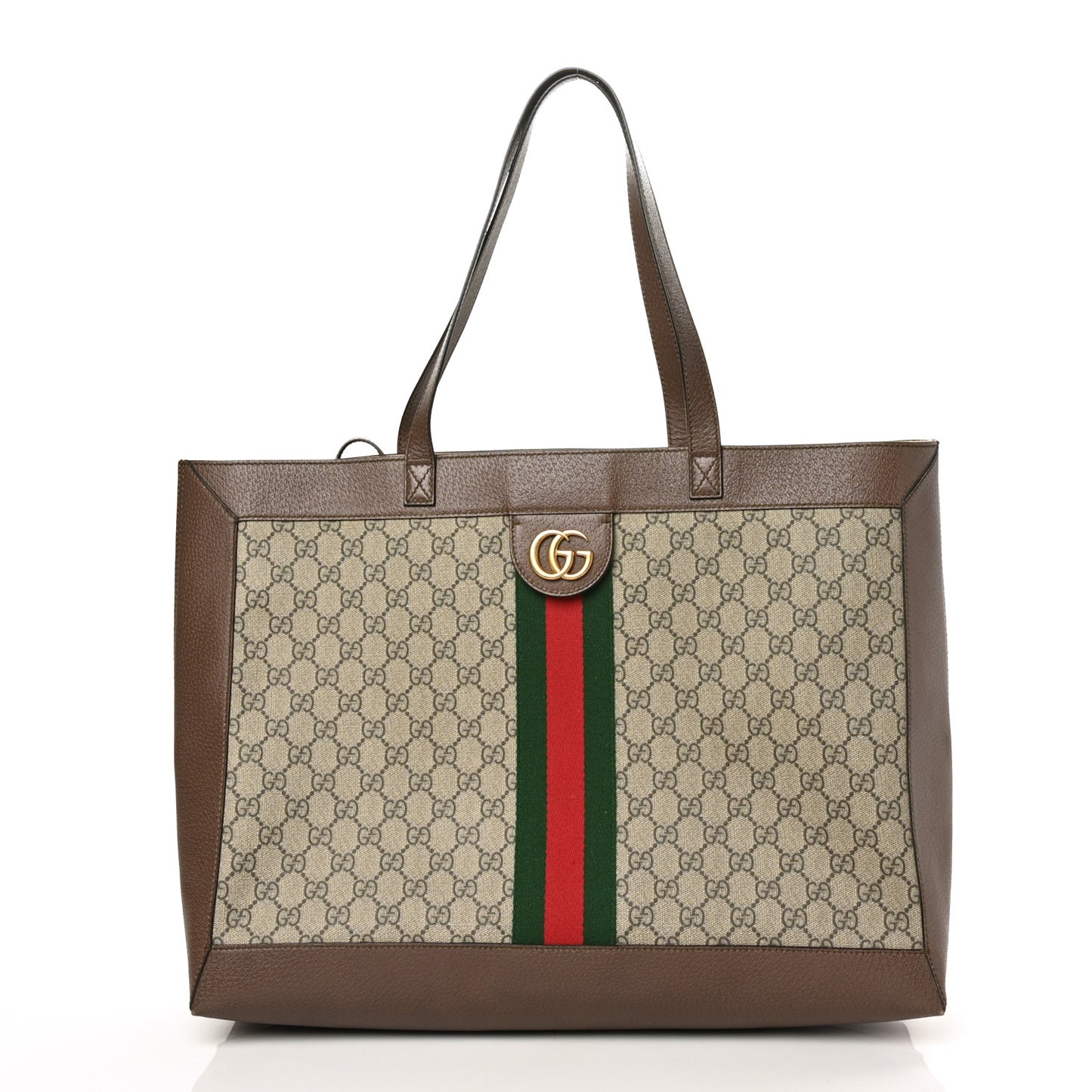 GG Supreme Monogram Web Ophidia Tote Brown