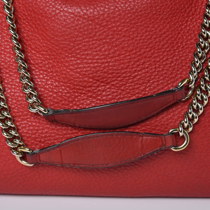 Gucci Pebbled Calfskin Medium Soho Chain Shoulder Bag Tabasco Red 11 of 17