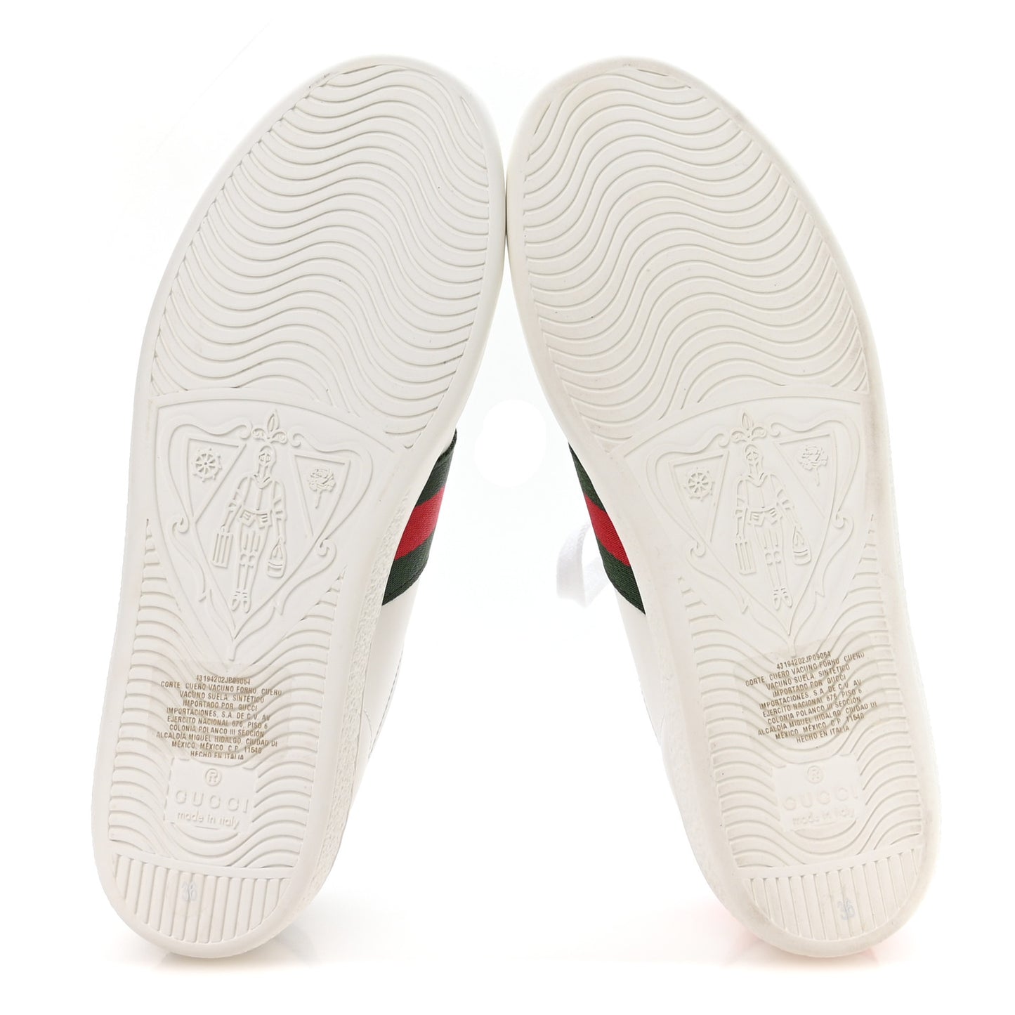 Calfskin Ayers Bee Embroidered Womens Ace Sneakers 36 White Green