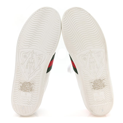 Gucci Calfskin Ayers Bee Embroidered Womens Ace Sneakers 36 White Green 6 of 9