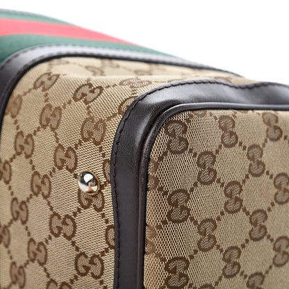 Gucci Monogram Vintage Web Medium Boston Dark Brown 14 of 21