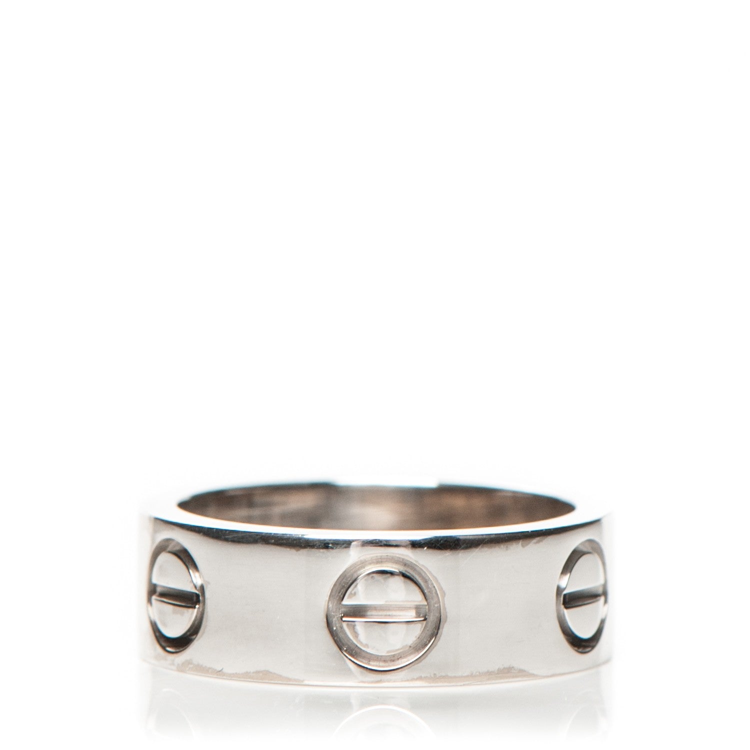 Cartier 18K White Gold 5.5mm LOVE Ring 46 3.75 1 of 5