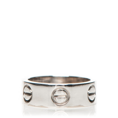 Cartier 18K White Gold 5.5mm LOVE Ring 46 3.75 1 of 5