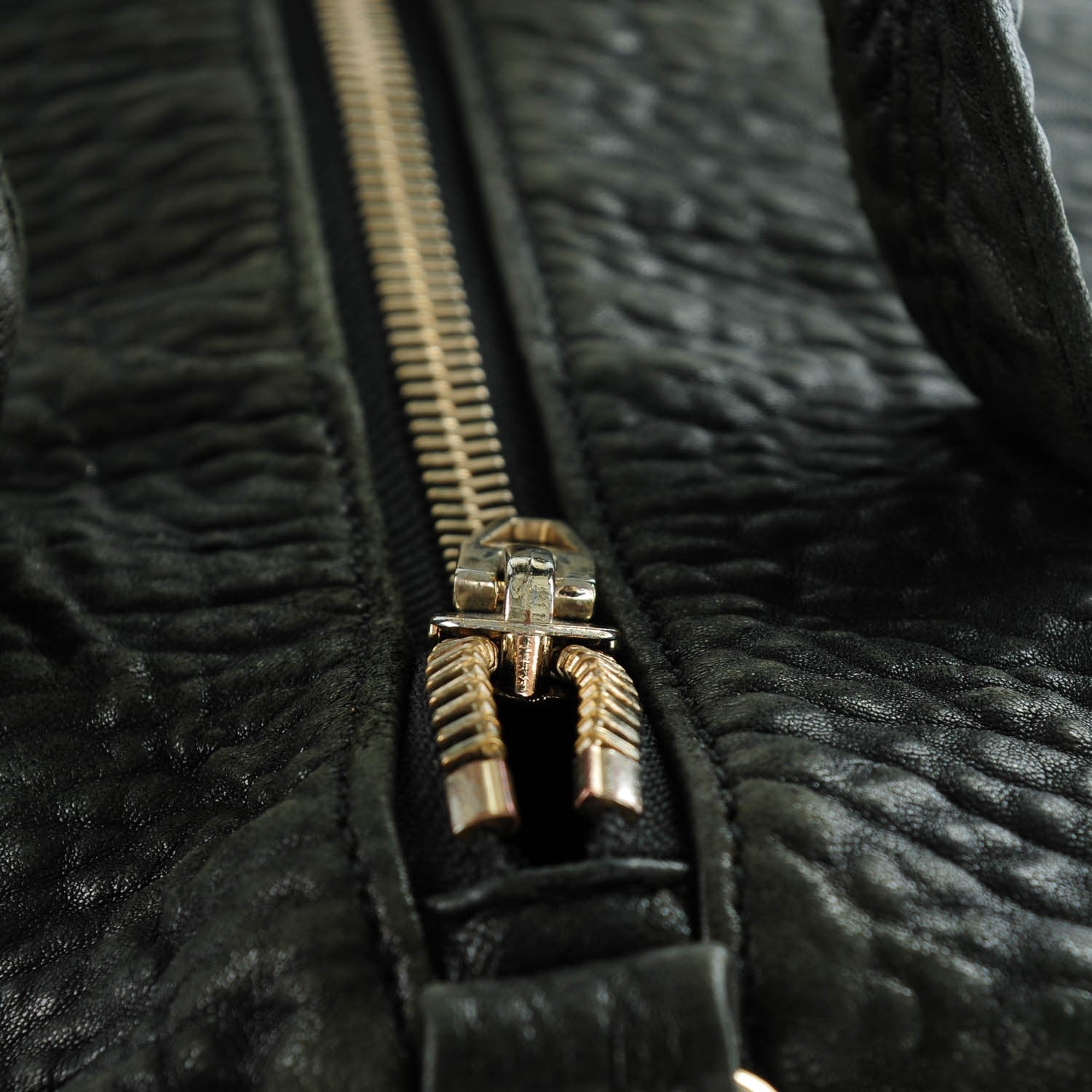 Alexander Wang Pebbled Lambskin Rocco Duffel Black Pale Gold Hardware 10 of 14