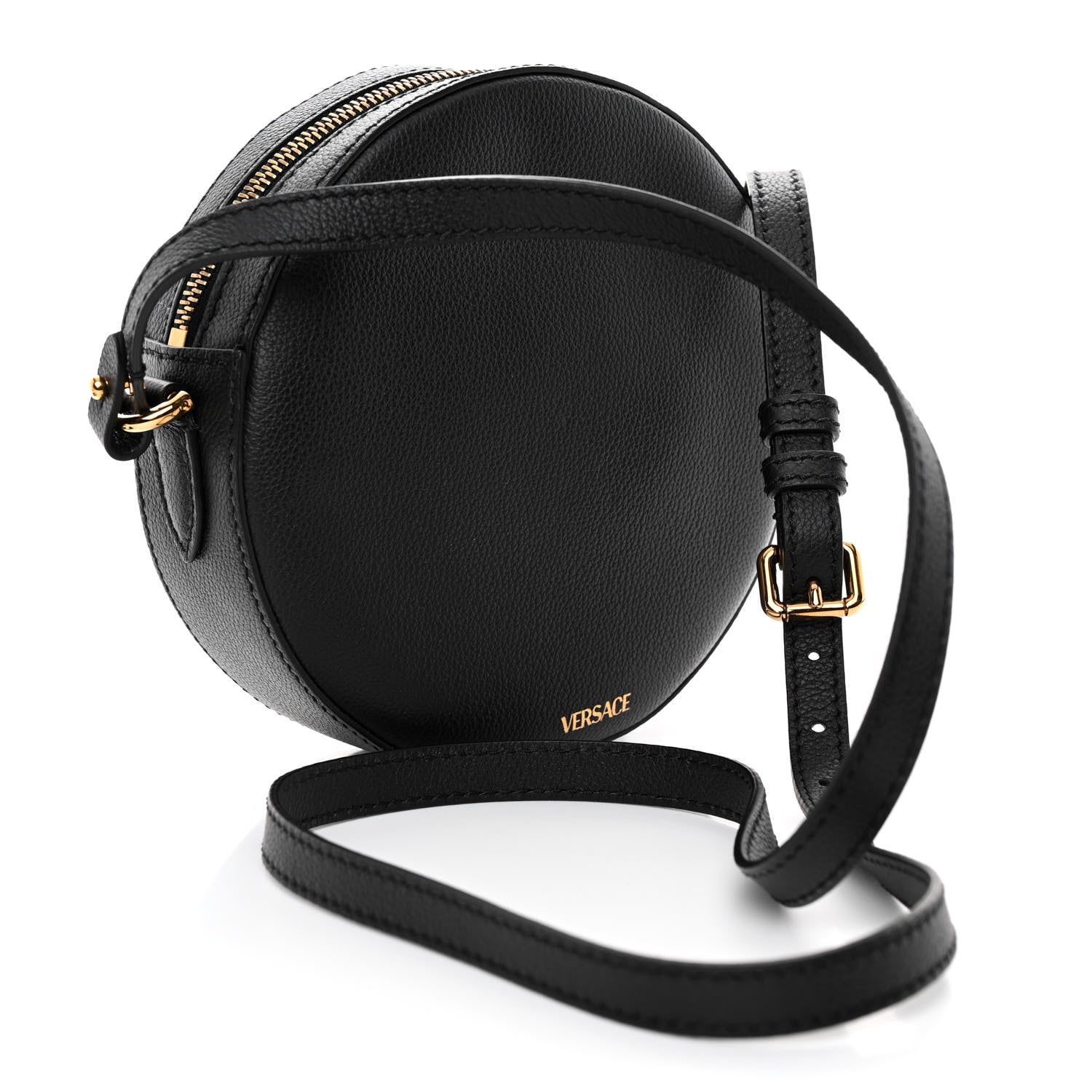 Versace Calfskin La Medusa Round Camera Bag Black 3 of 9