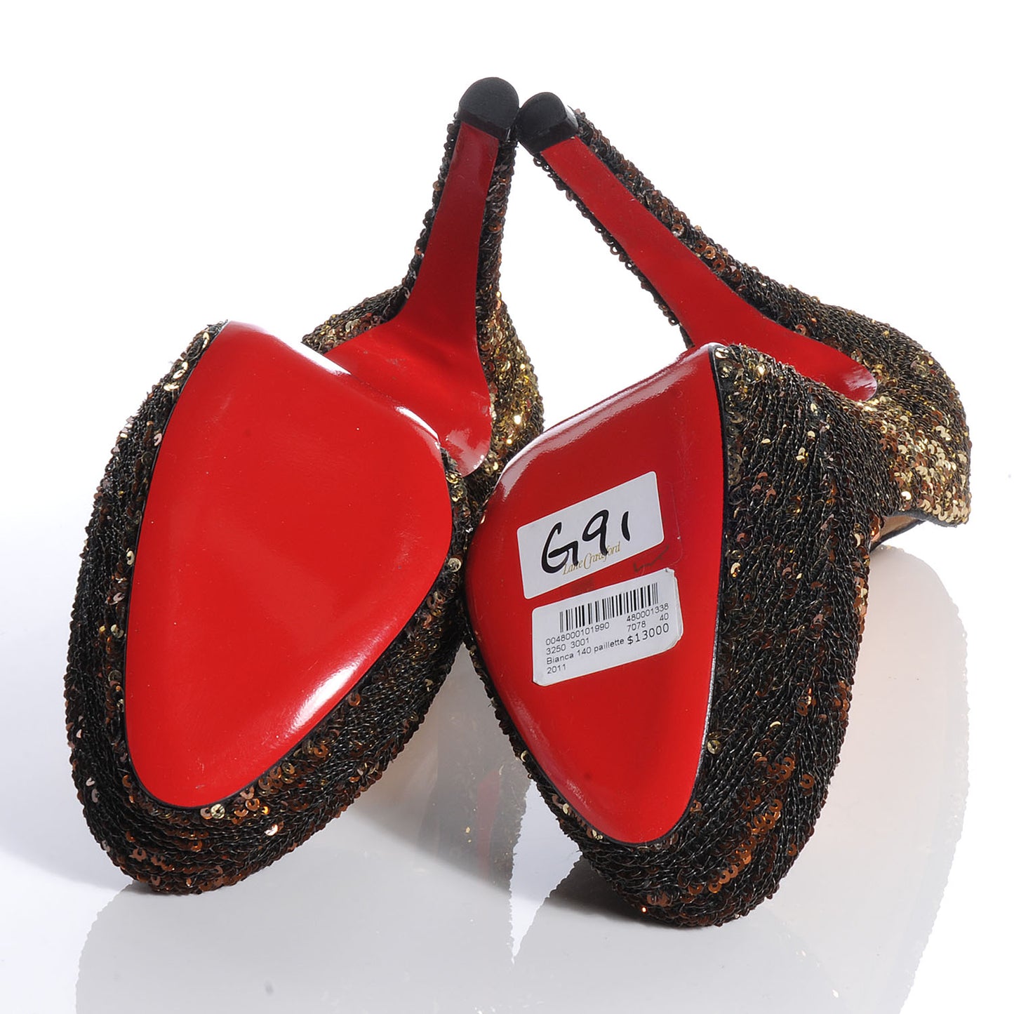 Paillette Sequin Bianca 140 Pumps 40 Gold