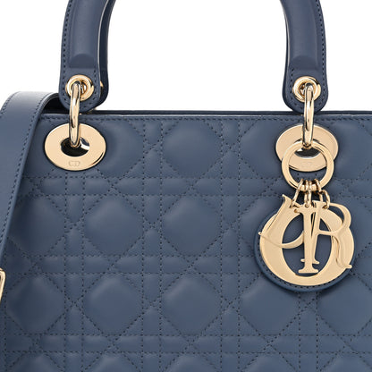 Christian Dior Lambskin Cannage Medium Lady Dior Blue 8 of 11