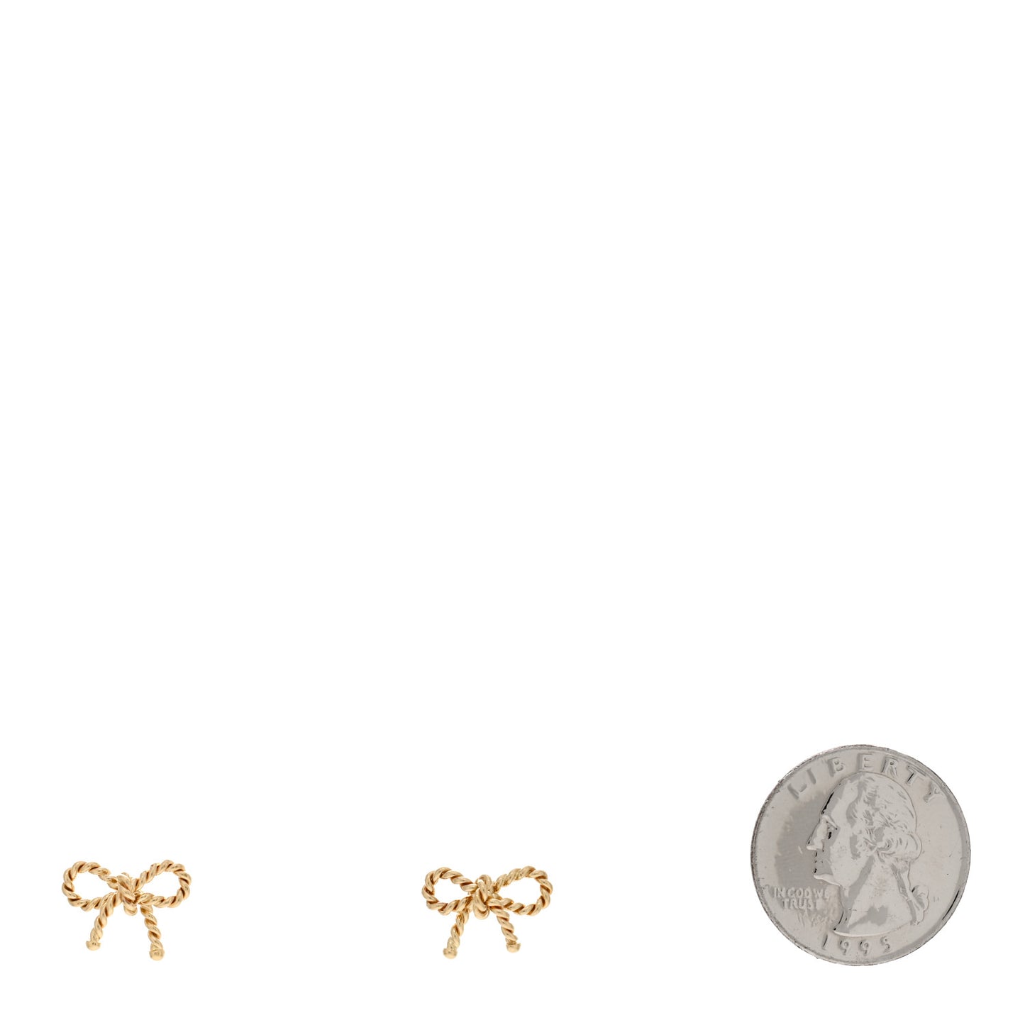 18K Yellow Gold Twist Bow Earrings