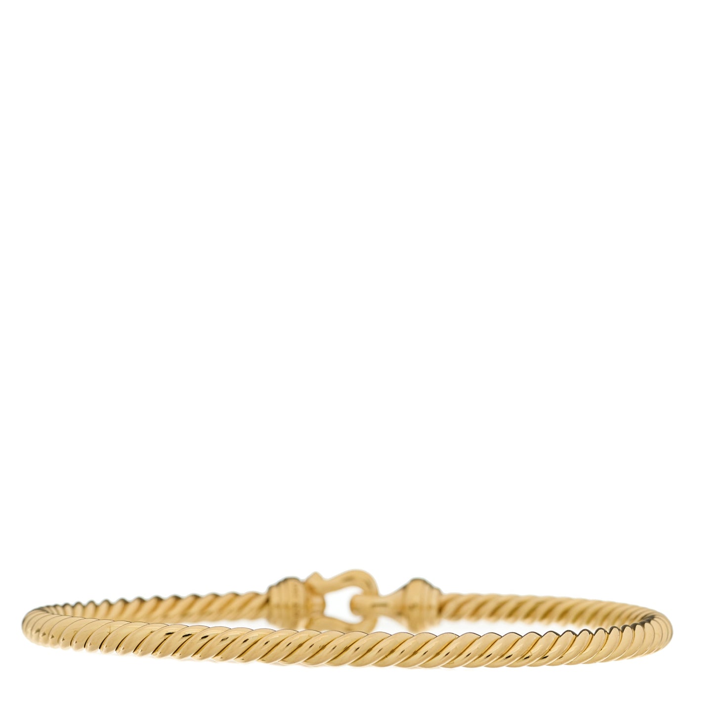 18K Yellow Gold Diamond 3.5mm Cable Buckle Bracelet