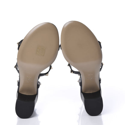 Valentino Garavani Calfskin Rockstud 60mm City Sandals 37.5 Black 5 of 8