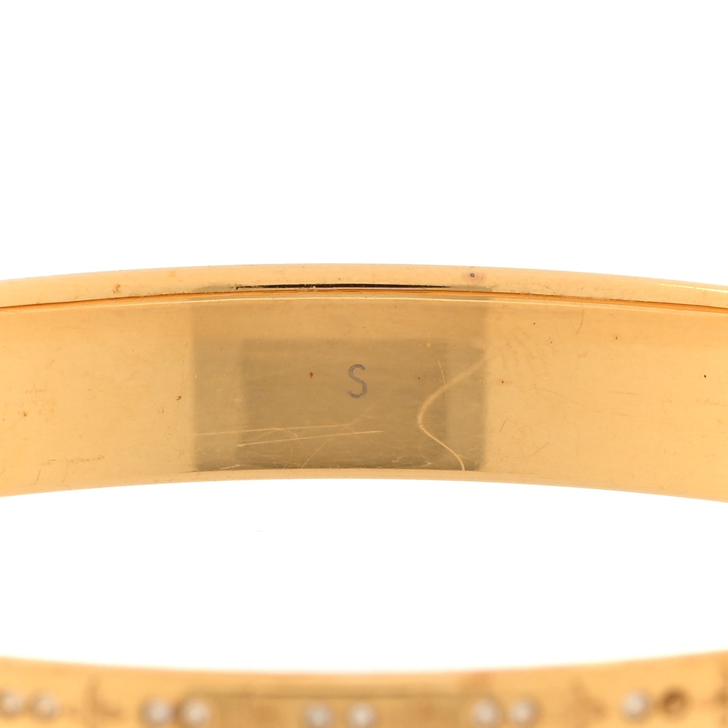 Brass Crystal Monogram Nanogram Strass Cuff S Gold