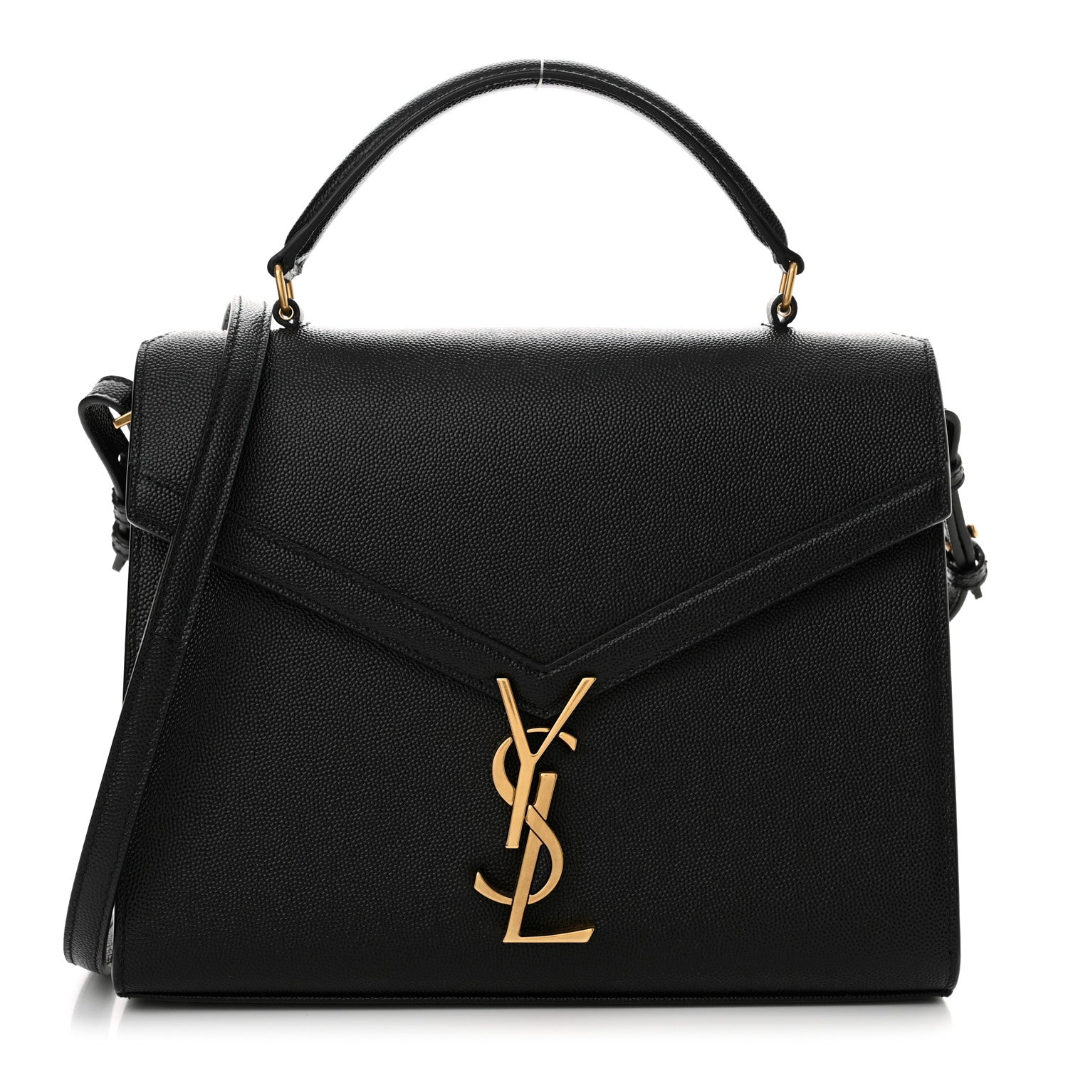 Saint Laurent Grain de Poudre Medium Classic Monogram Cassandra Top Handle Black 1 of 11