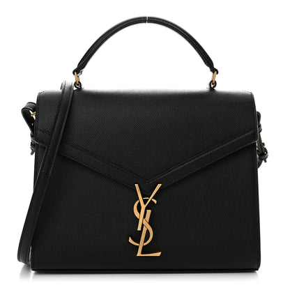 Saint Laurent Grain de Poudre Medium Classic Monogram Cassandra Top Handle Black 1 of 11