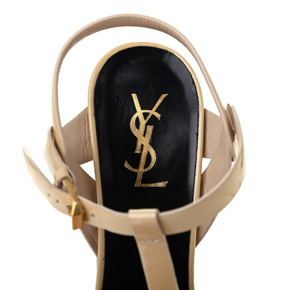 Saint Laurent Patent Tribute 105 Platform Sandals 40 Nude Powder 6 of 8