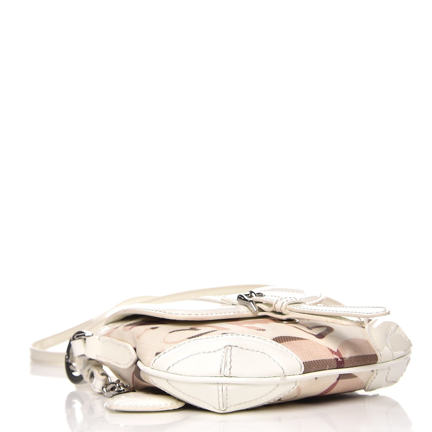 Burberry Patent Heart Print Supernova Check XS Aspley Crossbody White 4 of 11
