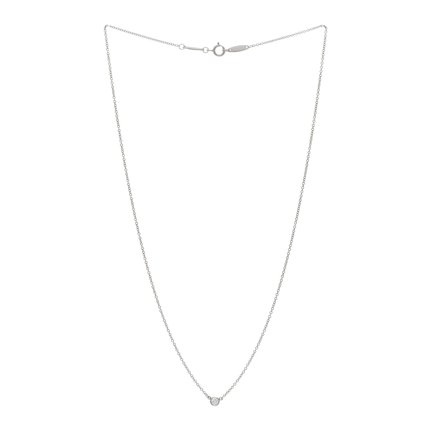 Platinum Diamond .08ct Elsa Peretti Diamonds by the Yard Pendant Necklace