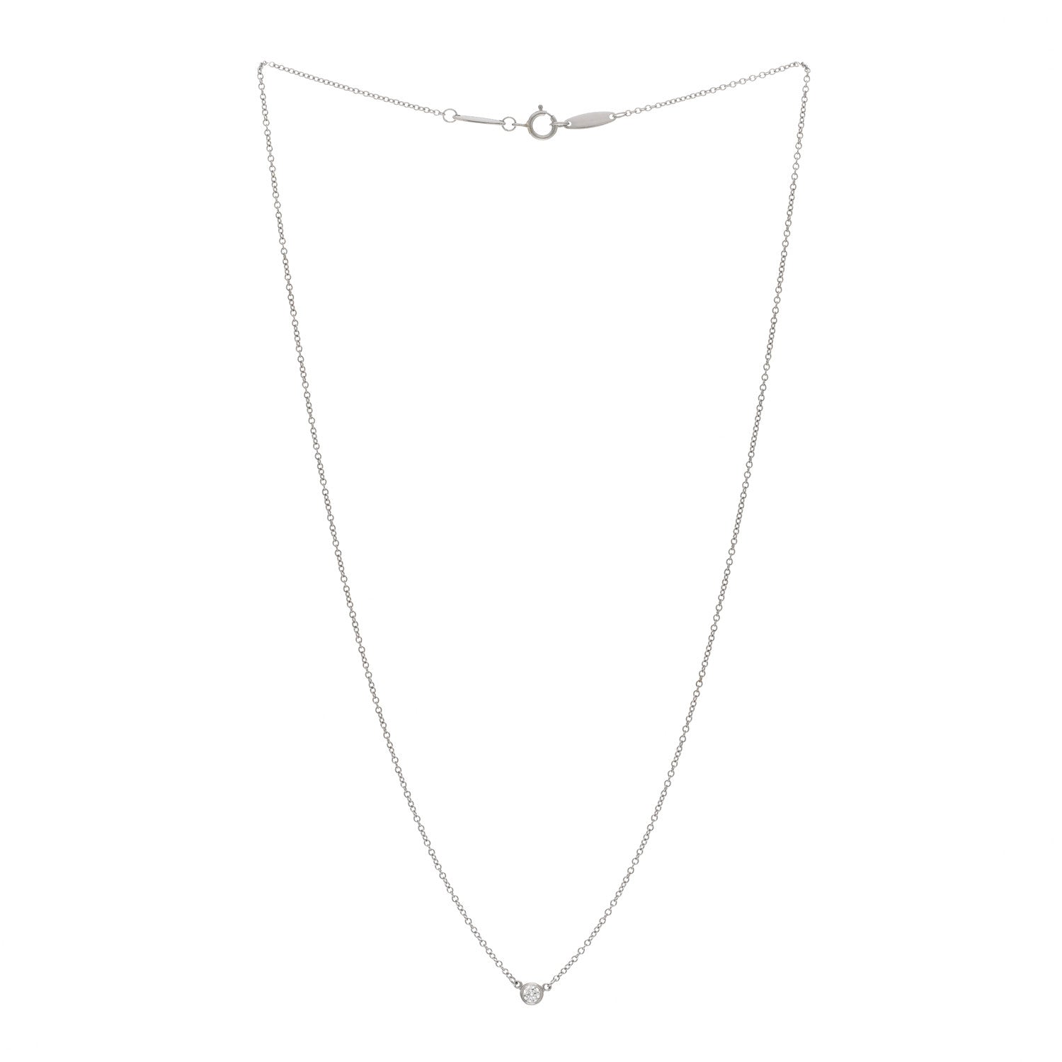 Tiffany Platinum Diamond .08ct Elsa Peretti Diamonds by the Yard Pendant Necklace 3 of 4