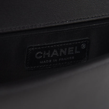 Chanel Lambskin Iridescent PVC Chevron Quilted Medium Boy Flap Black Silver 6 of 9
